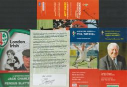 Sport Collection of 5 Signed Dinner Menus, Signatures include Jack Charlton, Denis Law, Tommy