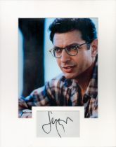 Jeff Goldblum Signed White Card and unsigned Colour Photo Mounted to an overall size of 14 x 11