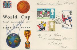 Bobby Moore, a signed World Cup FDC, postmarked 1 June 1966. Footballer and iconic captain of
