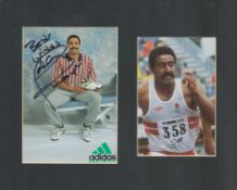 Athletics. Daley Thompson Signed Adidas Promo 6 x 4 colour Card with Image of Thompson Racing,