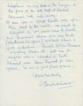 Military. Letter Signed by Commanding Officer of 204 Sqn And was Prince Georges pilot in the