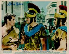 Steve Reeves signed 10x8 inch vintage "The Last Days of Pompeii" colour lobby card. Good