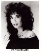 American Actress Stepfanie Kramer signed 10 x 8 inch black and white photo. Dedicated. Good
