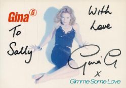 Gina G signed 6x4 inch colour promo photo. Dedicated. Good condition. All autographs come with a