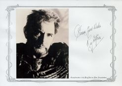 Roy Dotrice signed compliments card and 7x5 inch approx. And bio sheet. unsigned photo. Good