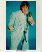 John Leyton signed 10x8 inch colour promo photo dedicated. Good condition. All autographs come