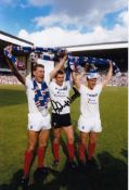 Autographed CHRIS WOODS 12 x 8 Photo : Col, depicting Rangers 'English Contingent' consisting of