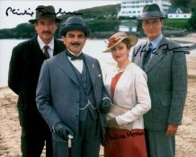Poirot cast multi signed 10x8 inch colour photo includes cast members Philip Jackson, Hugh Fraser