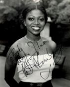 Patti Boulaye signed 10x8inch black and white photo. Dedicated. Good condition. All autographs