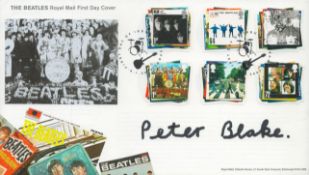 Peter Blake - pop artist, a signed The Beatles FDC. Blake co-created the sleeve design for the