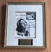 Adriana Caselotti signed framed black and white Snow White and The Seven Dwarfs promo photo with