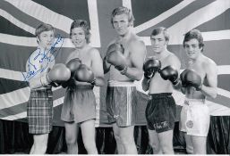 Autographed KEN BUCHANAN 12 x 8 Photo : B/W, depicting a superb image showing British boxers who all