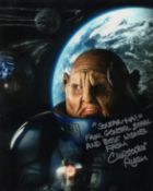 Doctor Who 8x10 photo signed by actor Christopher Ryan as General Staal. He has also handwritten the