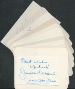 Football - Eleven vintage signed cards, 4.5x3.5 inches down to 3.5x2.5, some dedicated. They are