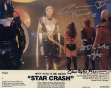 Star Crash 8x10 science fiction movie photo signed by actor Christopher Plummer and co-star Caroline