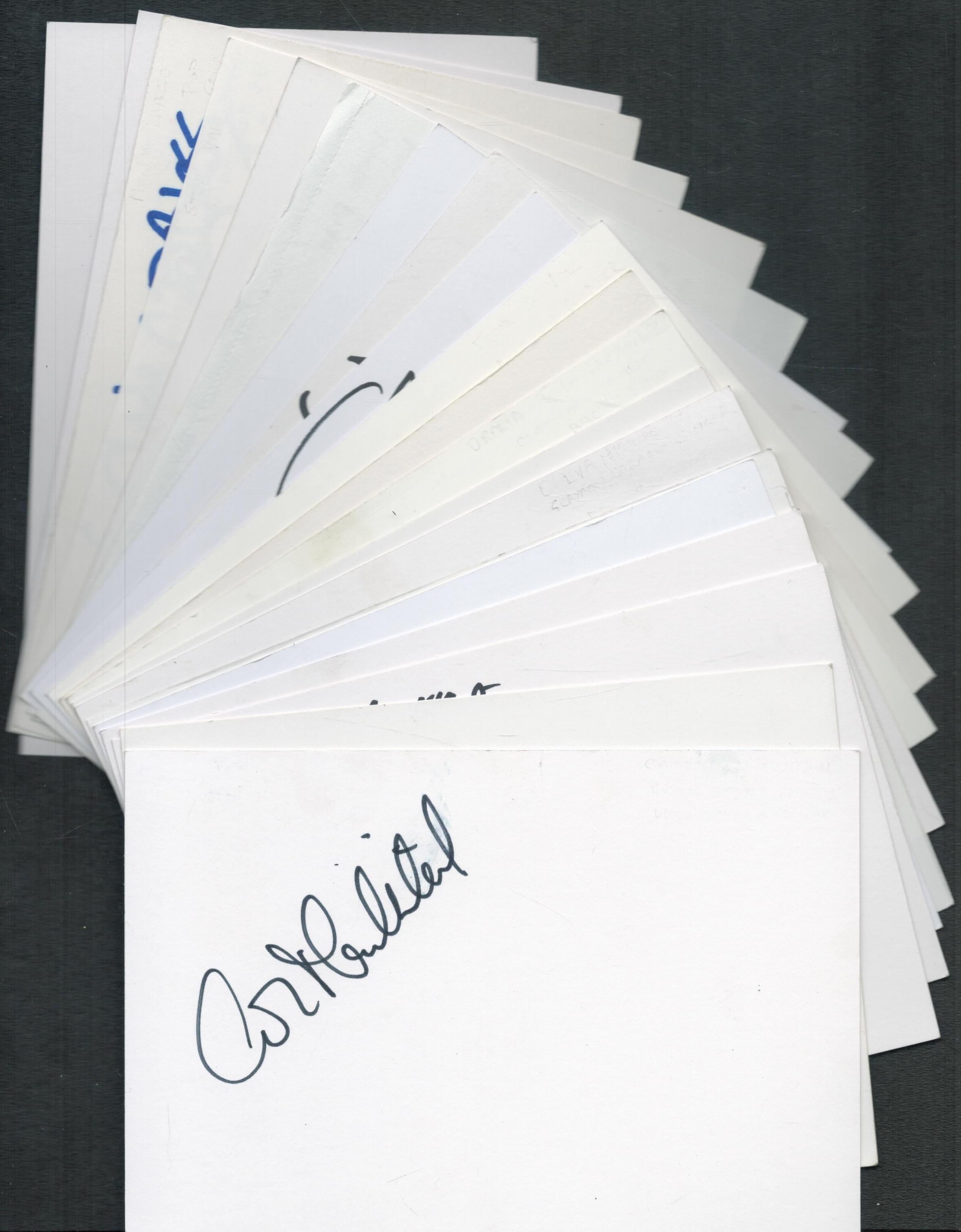 Music collection 20, signed 6x4 inch white cards includes some good names such as Sir Cameron