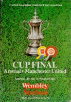 Football Arsenal v Manchester United vintage programme FA Cup Final Wembley stadium 12th May 1979.