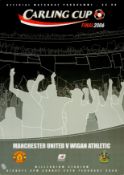Football Manchester United v Wigan Athletic matchday programme Carling Cup Final Millennium