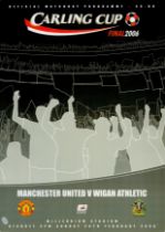 Football Manchester United v Wigan Athletic matchday programme Carling Cup Final Millennium