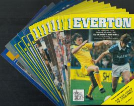 Football Everton F.C vintage programme collection includes matches from the 1975, 1976, 1978, 1980