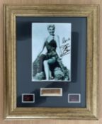 Doris Day limited edition film cell, mounted and framed with black and white signed photo. Approx