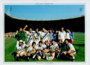 Autographed West Ham United 1980 - 16 X 12 Edition : Col, Depicting A Superb Image Showing West