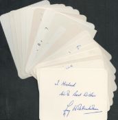 Golf - 17 vintage signed cards, 4.5x3.5 inches, one smaller, some dedicated, one posted. They are