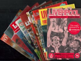 Football Liverpool F.C programme collection includes 10 items dating back to 1981 includes league