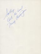 Marge Champion signed 7x5 inch white index card. Dedicated. Good condition. All autographs come with