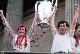 Autographed TERRY McDermott 12 x 8 Photo : Col, depicting Liverpool's TERRY McDermott and Ray