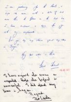 Colditz Castle prisoner of War Bill 'Lulu' Lawton handwritten and signed note on 6x8 inch paper,