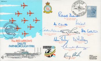 The Red Arrows Salute Farnborough 1986 multi signed FDC by R M Thomas, A B Chubb, P D Lees, G I