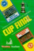 Football Manchester United v Brighton and Hove Albion FA Cup vintage programme 21st May 1983 Wembley