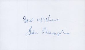 Jean Shrimpton signed 5x3 inch white index card. Good condition. All autographs come with a