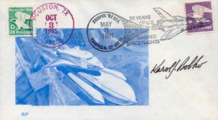 Space. NASA Astronaut Karol Joseph Bo Bobko Signed First Day Cover. Houston 1985 Postmark. Good