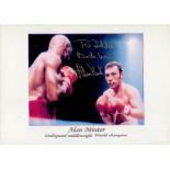 Alan Minter signed 12x8 inch colour photo dedicated. Good condition. All autographs come with a