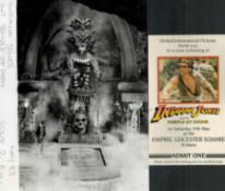Indiana Jones collection includes Crew Screening ticket for the Temple of Doom movie and three