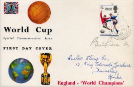 Bobby Charlton signed World Cup Special Commemorative FDC PM Devon 8 Aug 66. Good condition. All