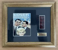 Doris Day limited edition film cell for Lover come back, mounted and framed with colour photo.