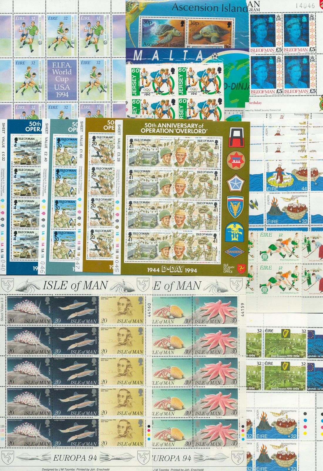 Malta, Isle of Man, Ascension Island & Fiji Mint Stamps Worldwide Assorted Collection which includes