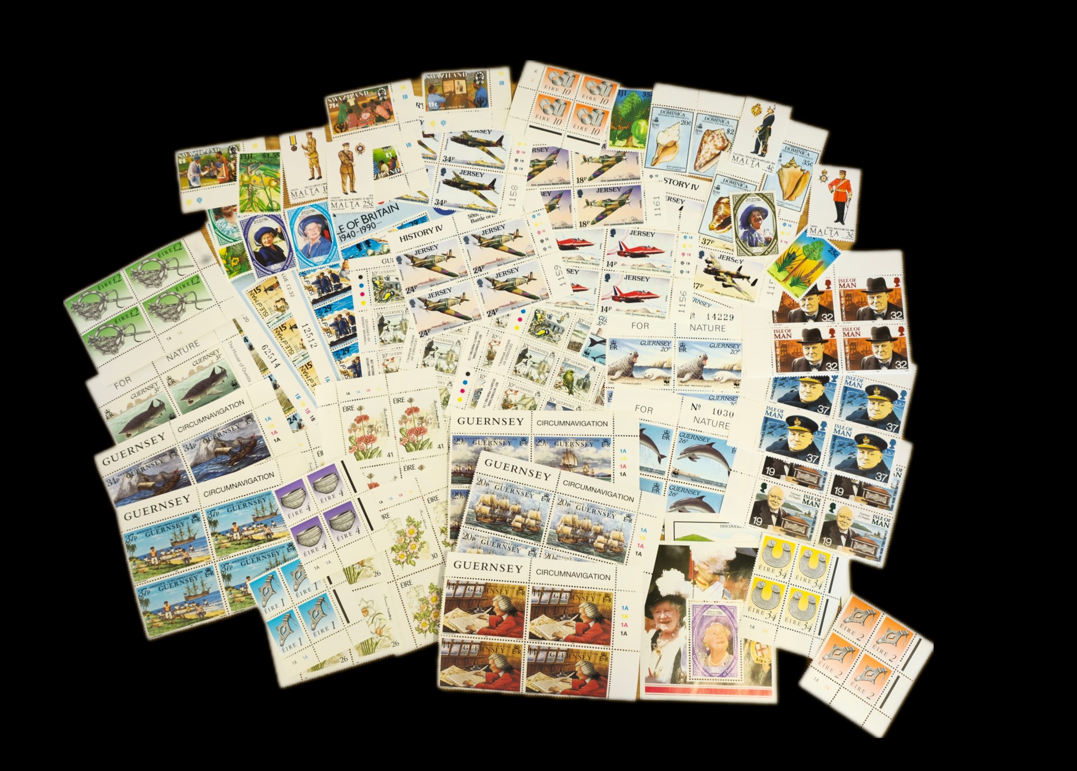 Ireland, Dominica, Guernsey & Jersey Mint Stamps Worldwide Assorted Collection which includes Mint