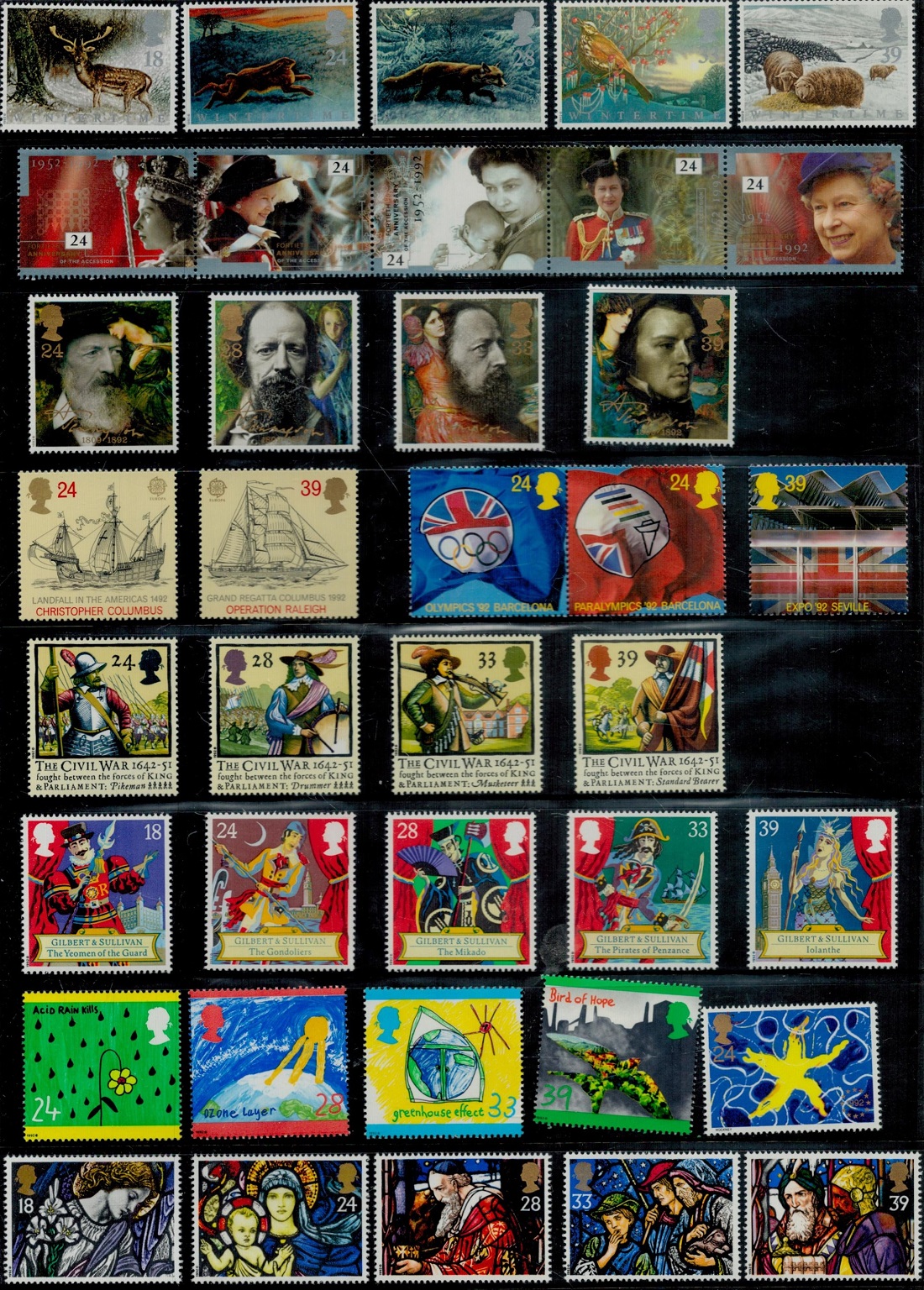 1992 Collectors Mint Stamps Year pack from The Royal Mail containing all Special UK Stamps from - Image 2 of 2