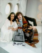 K9 John Leeson Dr Who actor signed 10 x 8 inch colour photo with Tom Baker. Good condition. All