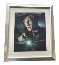 Matt Smith signed 14x12 inch overall framed and mounted Dr Who colour photo. Good condition. All
