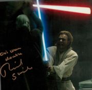 Richard Stride as Obi Wan body double fight scene signed 10 x 8 inch colour Star Wars scene photo.