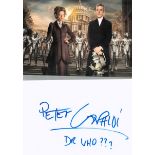 Peter Capaldi signed 6x4 inch white card and 6x4 inch Doctor Who photo. Good condition. All