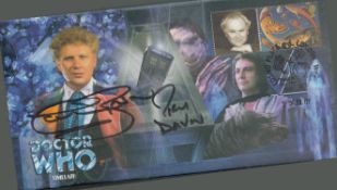 Colin Baker and Paul Darrow signed Doctor Who Timelash FDC PM Cosmo Plate London WC1 Reach for the