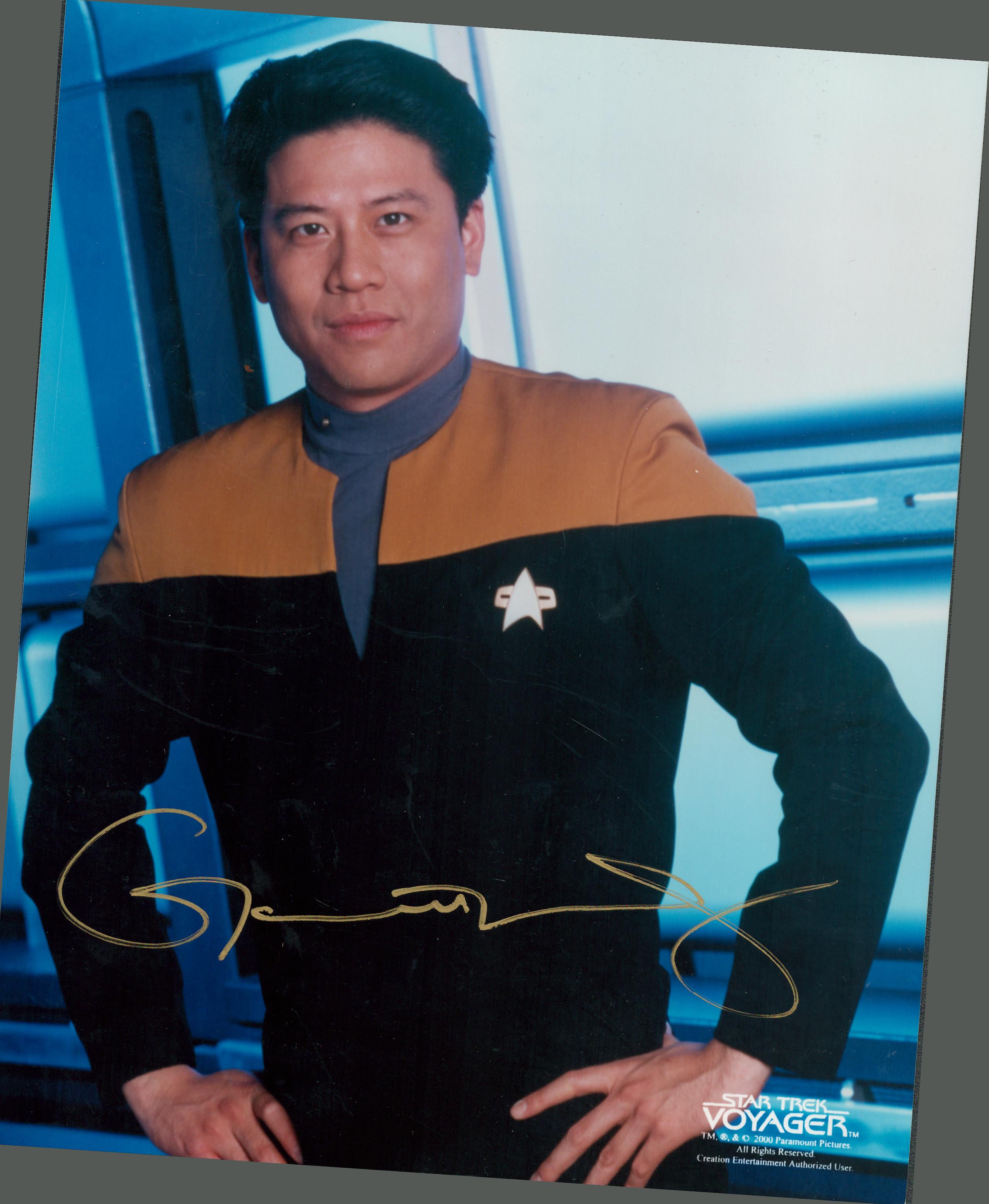 Garrett Wang signed 10x8 inch colour promo photo pictured as Harry Kim from the series Star Trek