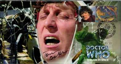Dr Who actor Tom Baker signed Scott official The Ark in Space cover. Thomas Stewart Baker is an