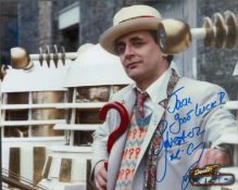 Sylvester McCoy signed 10x8 inch Doctor Who colour photo. Dedicated. Good condition. All